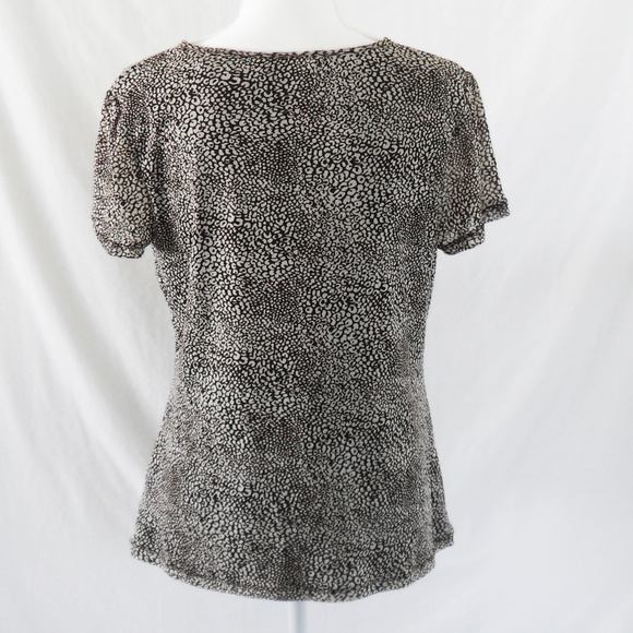 Croft & Barrow Medium Brown & White Pullover Top - Picture 5 of 6